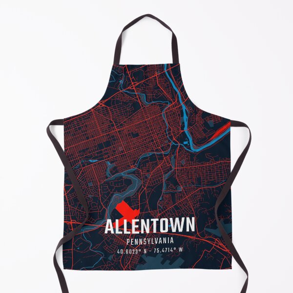 Item preview, Allentown Red & Blue Minimalist Map designed and sold by HomeLivingCo.