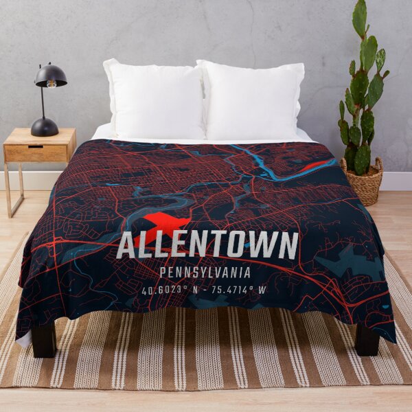 Item preview, Allentown Red & Blue Minimalist Map designed and sold by HomeLivingCo.