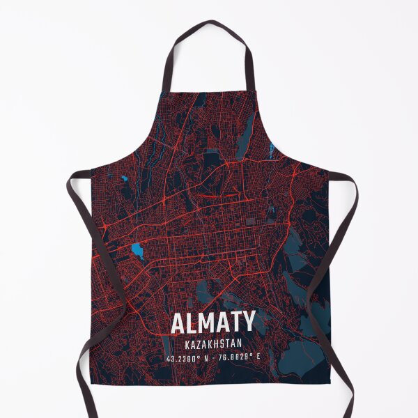 Item preview, Almaty Red & Blue Minimalist Map designed and sold by HomeLivingCo.