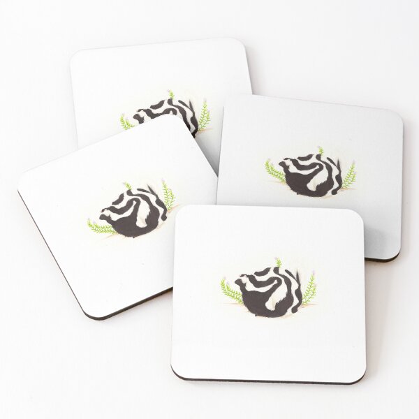 Item preview, Cute skunk – hand-drawn animal illustration with plants designed and sold by TackartStudio.