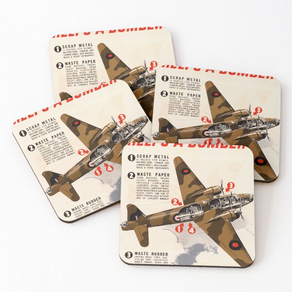 Item preview, WWII British Salvage Propaganda Poster | Bomber Aircraft Art | Contribute to War Effort | Recycling & Conservation Print designed and sold by artofuniverse.