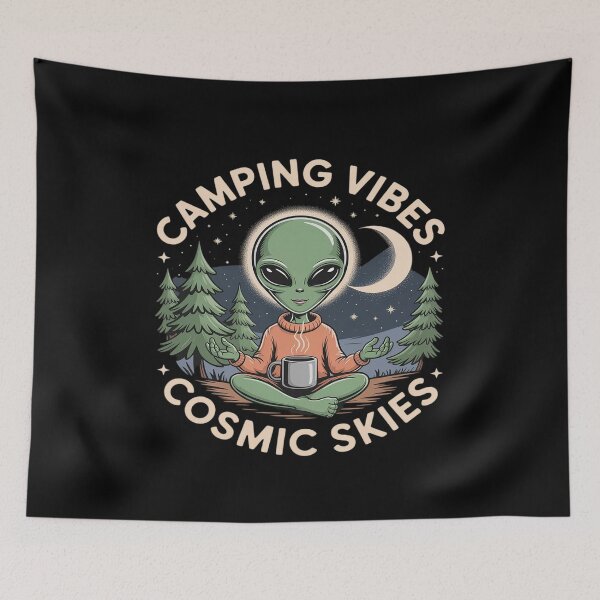 Item preview, Camping Vibes & Cosmic Skies Alien Coffee designed and sold by ticlitule.