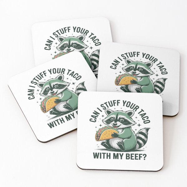 Item preview, Can I Stuff Your Taco with My Beef Vintage Funny Raccoon designed and sold by ticlitule.