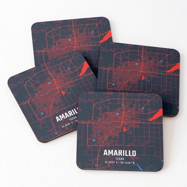 Item preview, Amarillo Red & Blue Minimalist Map designed and sold by HomeLivingCo.