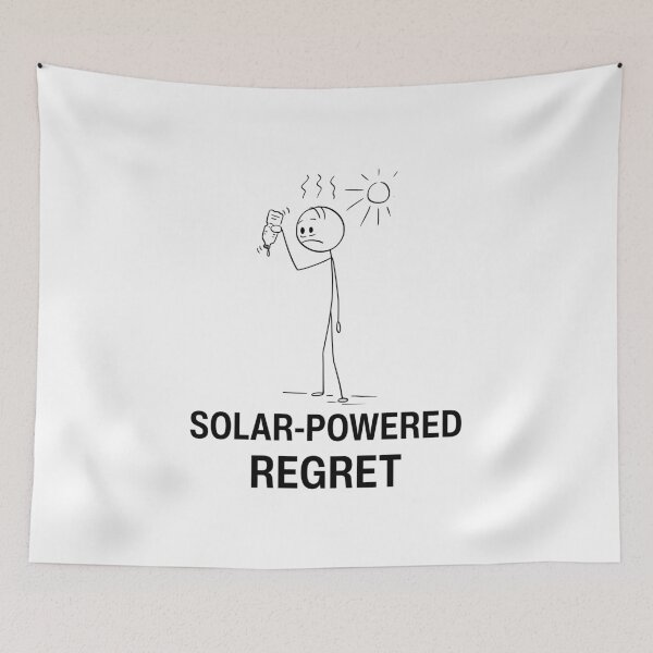 Item preview, Solar-Powered Regret | Funny Stick Figure Humor designed and sold by GiggleShift.