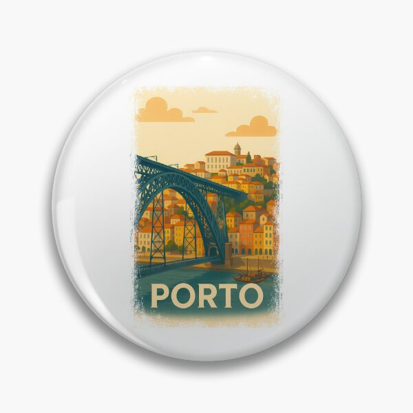 Item preview, Porto Portugal Vintage Travel Poster Bridge River Cityscape designed and sold by k3rstman1.
