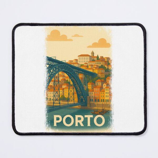 Item preview, Porto Portugal Vintage Travel Poster Bridge River Cityscape designed and sold by k3rstman1.