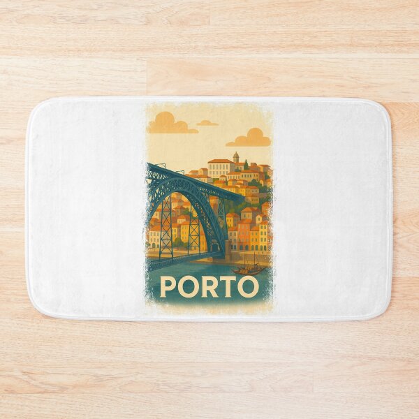 Item preview, Porto Portugal Vintage Travel Poster Bridge River Cityscape designed and sold by k3rstman1.