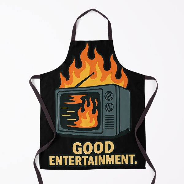 Aperçu de l'œuvre Good Entertainment Retro Tv On Fire Desig créée et vendue par MaggieMarion.