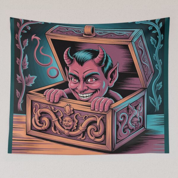 Item preview, Мischievous devil  in  tobacco box.  designed and sold by Lilashakti ⭐️ ⭐️ ⭐️ ⭐️ ⭐️.