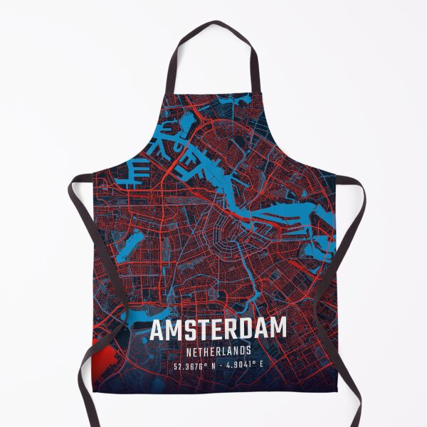 Item preview, Amsterdam Red & Blue Minimalist Map designed and sold by HomeLivingCo.