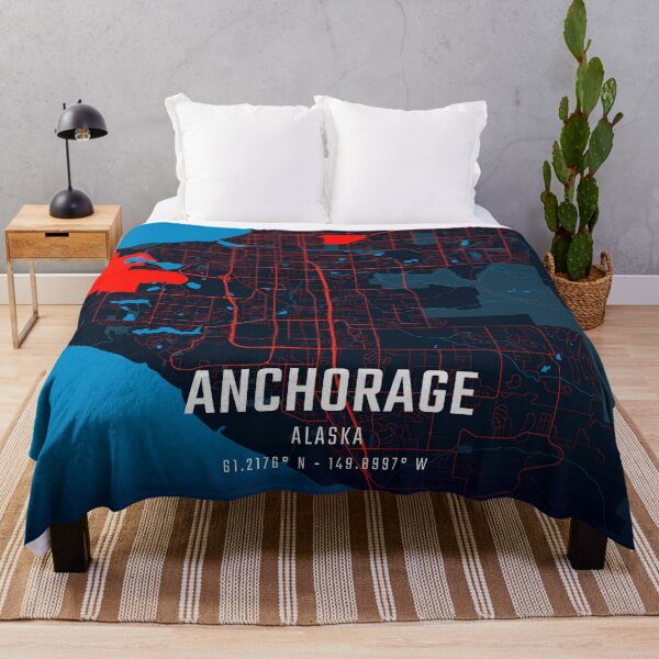 Artikelvorschau, Anchorage Rot & Blau Minimalistische Karte entworfen und verkauft von HomeLivingCo.