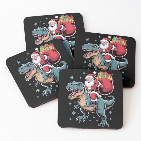 Item preview, Dinosaur T rex Christmas Santa Xmas Squad designed and sold by CookWorldLaughs.