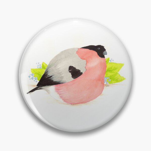 Item preview, Bullfinch – Hand-drawn bird illustration with plants designed and sold by TackartStudio.