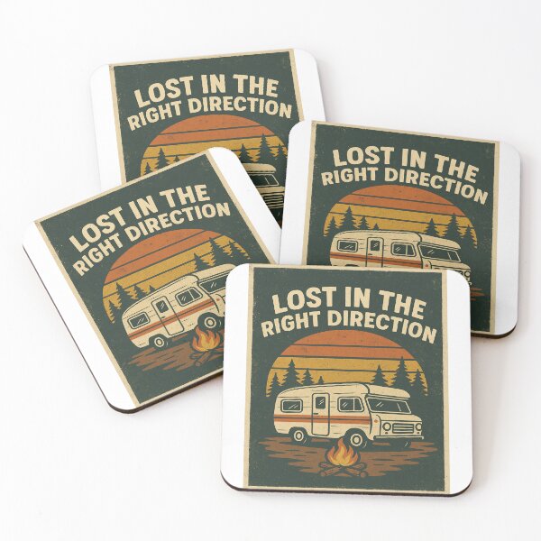 Item preview, Lost in the Right Direction – Retro Camper and Adventure designed and sold by FG-Brandworks.
