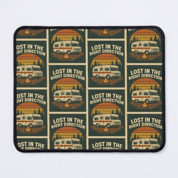 Item preview, Lost in the Right Direction – Retro Camper and Adventure designed and sold by FG-Brandworks.