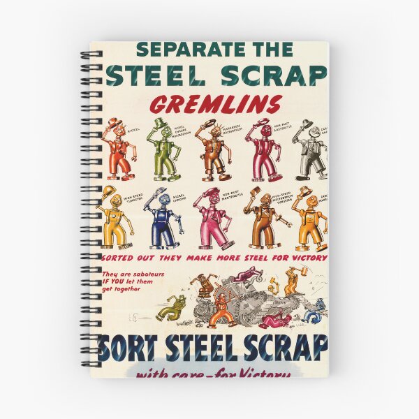 Item preview, Vintage WWII Propaganda Poster | Steel Scrap Sorting | Gremlins Mischief | British War Effort | Iron & Steel Control Art designed and sold by artofuniverse.