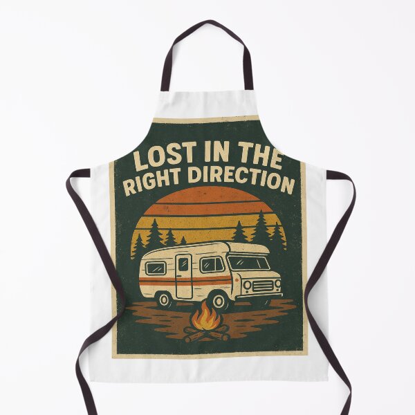 Item preview, Lost in the Right Direction – Retro Camper and Adventure designed and sold by FG-Brandworks.