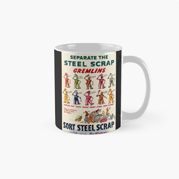 Item preview, Vintage WWII Propaganda Poster | Steel Scrap Sorting | Gremlins Mischief | British War Effort | Iron & Steel Control Art designed and sold by artofuniverse.