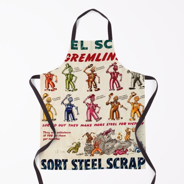 Item preview, Vintage WWII Propaganda Poster | Steel Scrap Sorting | Gremlins Mischief | British War Effort | Iron & Steel Control Art designed and sold by artofuniverse.