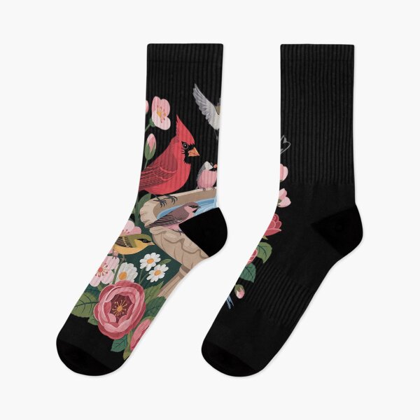 Item preview, Cardinal & Chickadee Birds Spring Flowers designed and sold by BiellaSar.