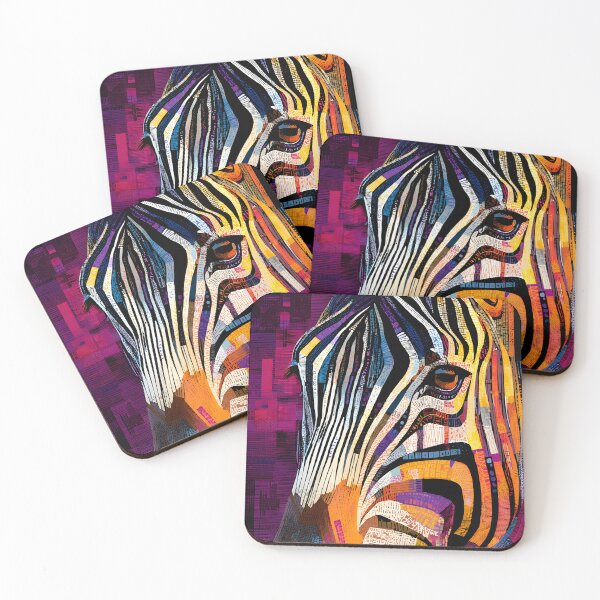 Item preview, Urban Zebra Rise - Vibrant Geometric Portrait with Bold Colors and Modern Stripes designed and sold by OlfactoART Studio.