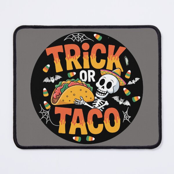Item preview, Ghoulish Grab-and-Go: This fun and vibrant T-shirt design skeletal figure offers a taco dripping with crimson salsa. For the Halloween Festive Season designed and sold by Grang Art Artistic Designs.