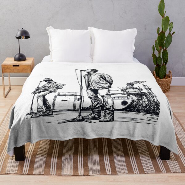 Item preview, Minimalist Line Art Of Oasis Performing Retro Britpop Band Design designed and sold by Charitutch.