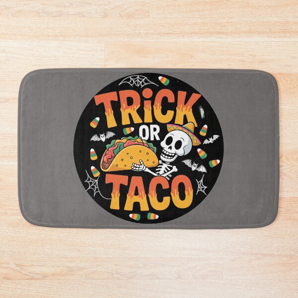 Item preview, Ghoulish Grab-and-Go: This fun and vibrant T-shirt design skeletal figure offers a taco dripping with crimson salsa. For the Halloween Festive Season designed and sold by Grang Art Artistic Designs.