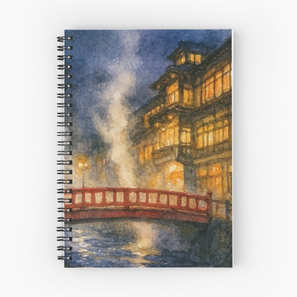 Item preview, Night in a Japanese Onsen Town – Watercolor Art designed and sold by ワフパズル.