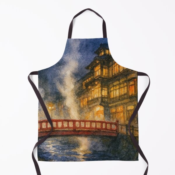 Artikelvorschau, Nacht in einer japanischen Onsen-Stadt – Aquarellkunst entworfen und verkauft von ワフパズル.