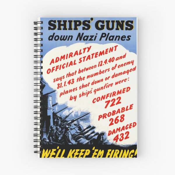 Item preview, WWII British Propaganda Poster | Ships' Guns Down Nazi Planes | Vintage Wall Art Print | Historical Navy & Military Decor designed and sold by artofuniverse.