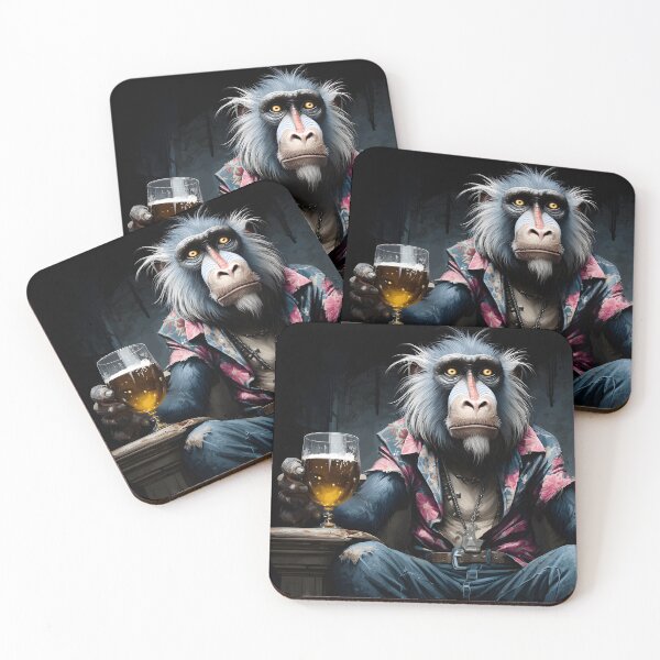 Item preview, Mischievous Monkey Enjoying a Cold Beer in Style designed and sold by Artessie.