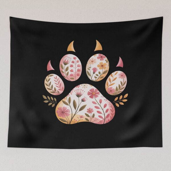 Item preview, Cat Animal Rescue Pet Lover Apparel Cute Paw Pressed Flowers designed and sold by BiellaSar.