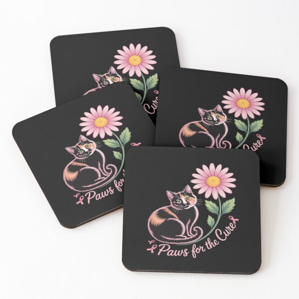 Item preview, Cat Flower Paw For Cure Breast Cancer Awareness Support Gift designed and sold by BiellaSar.