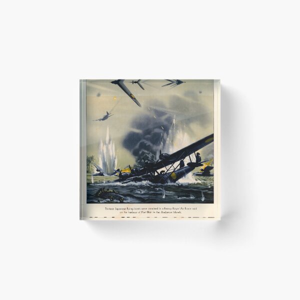 Item preview, Dramatic WWII RAF Attack Poster | Smash Japanese Aggression | WWII History & Propaganda Art | Port Blair Battle Scene designed and sold by artofuniverse.