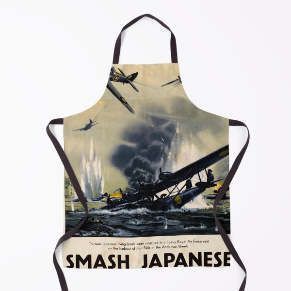 Item preview, Dramatic WWII RAF Attack Poster | Smash Japanese Aggression | WWII History & Propaganda Art | Port Blair Battle Scene designed and sold by artofuniverse.