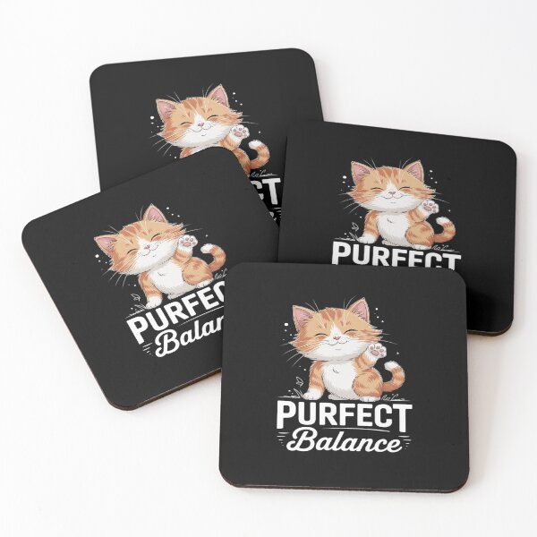 Item preview, Cat Yoga Purrfect Balance Happy Cartoon Kitten Perfect Pun designed and sold by BiellaSar.