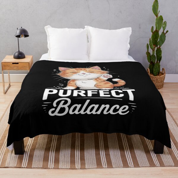 Item preview, Cat Yoga Purrfect Balance Happy Cartoon Kitten Perfect Pun designed and sold by BiellaSar.
