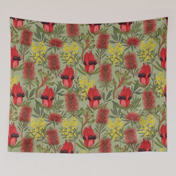 Item preview, Australian native floral pattern  designed and sold by Jaruart.