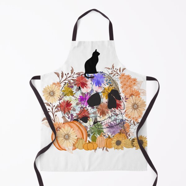 Item preview, Cat on Skull with Flowers | Gothic Kawaii Illustration designed and sold by CHAYOST.