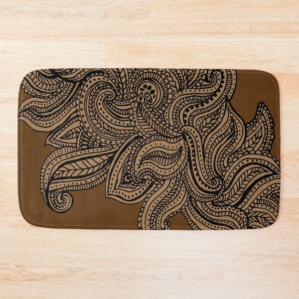 Item preview, Brown shades paisley floral pattern print designed and sold by SpinklyCreations.