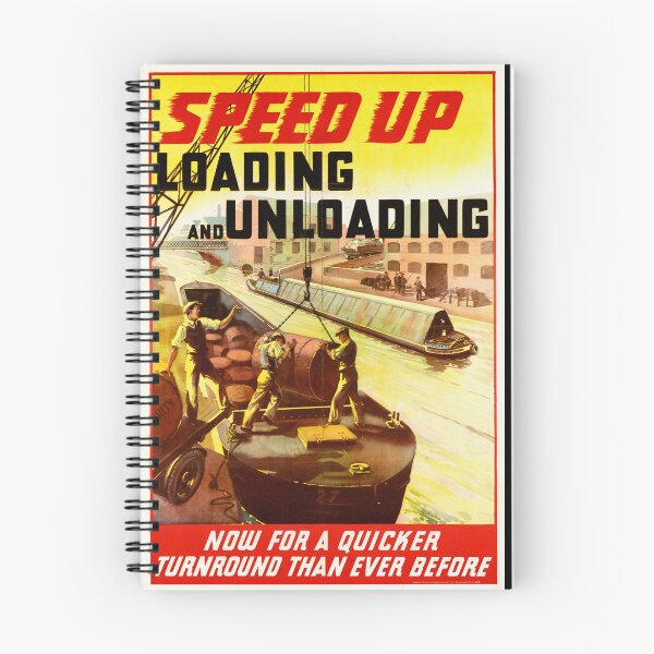 Item preview, Vintage WWII Propaganda Poster | Speed Up Loading & Unloading | Quicker Turnaround | Industrial Realism Art Print designed and sold by artofuniverse.