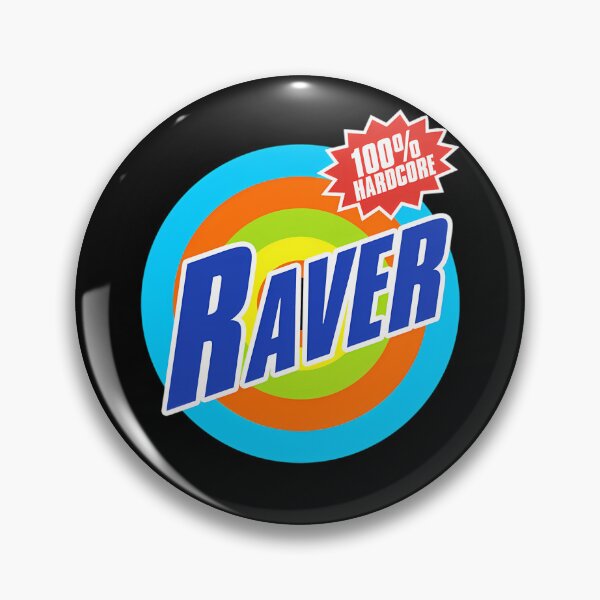 Item preview, 100% Hard.core Raver - Blue Raver on multi.colour bullseye.  designed and sold by EvanVanness.
