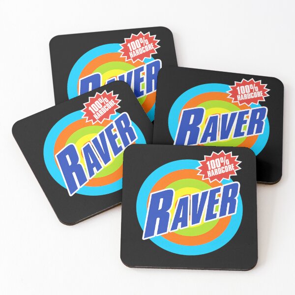 Artikelvorschau, 100 % Hardcore-Raver – Blauer Raver auf mehrfarbiger Zielscheibe. entworfen und verkauft von EvanVanness.