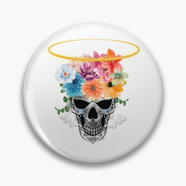Artikelvorschau, Totenkopf mit Blumenhaar und Rauch | Mystische Fantasy Illustration entworfen und verkauft von CHAYOST.