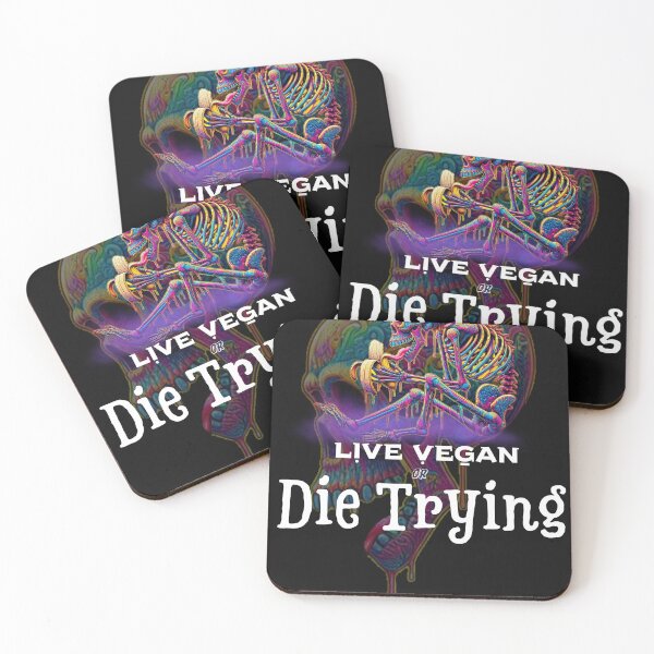 Item preview, Live Vegan or Die Trying Halloween Skeleton Eating Banana designed and sold by Shaielle.