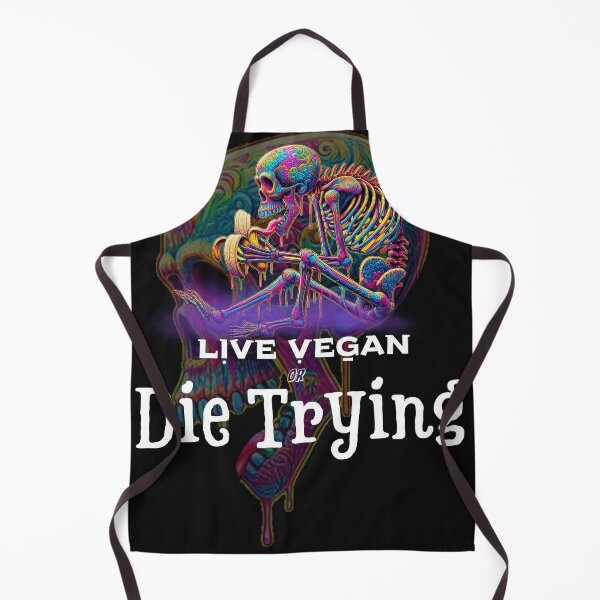 Item preview, Live Vegan or Die Trying Halloween Skeleton Eating Banana designed and sold by Shaielle.