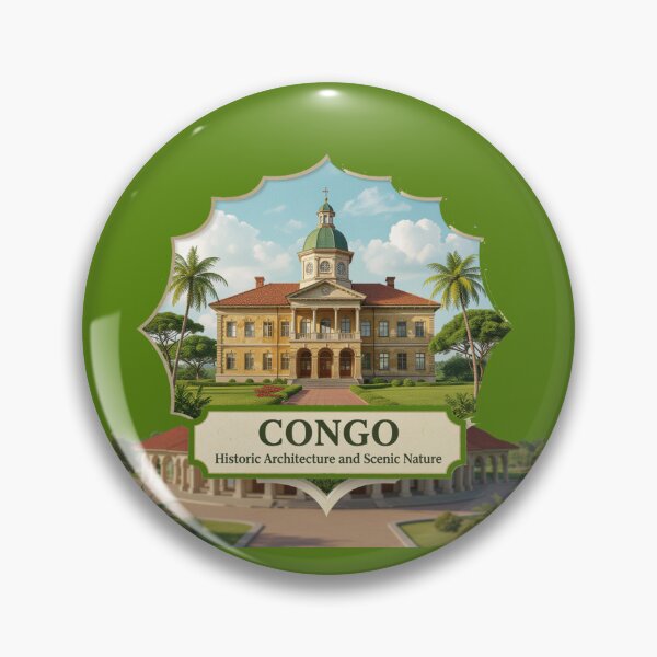 Item preview, Congo Historic Architecture and Scenic Nature – 3D Artistic Label   designed and sold by PaintMeWorld.