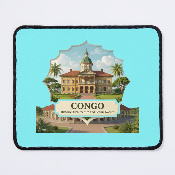 Item preview, Congo Historic Architecture and Scenic Nature – 3D Artistic Label designed and sold by PaintMeWorld.